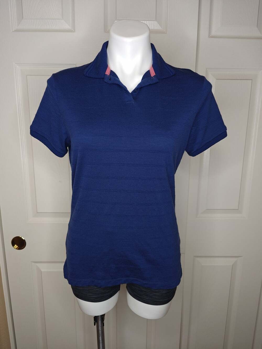 Women's Smartwool Merino striped short sleeve polo shirt sz M
